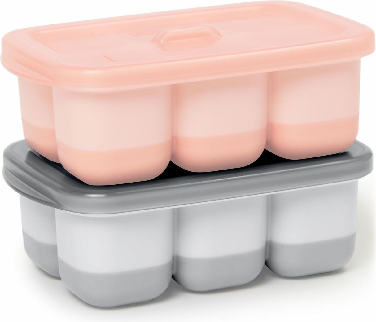 Skip Hop Nádobky na uskladnění jídla s flexibilním dnem Easy Fill Grey, Coral 12 porcí x 60ml - obrázek 1