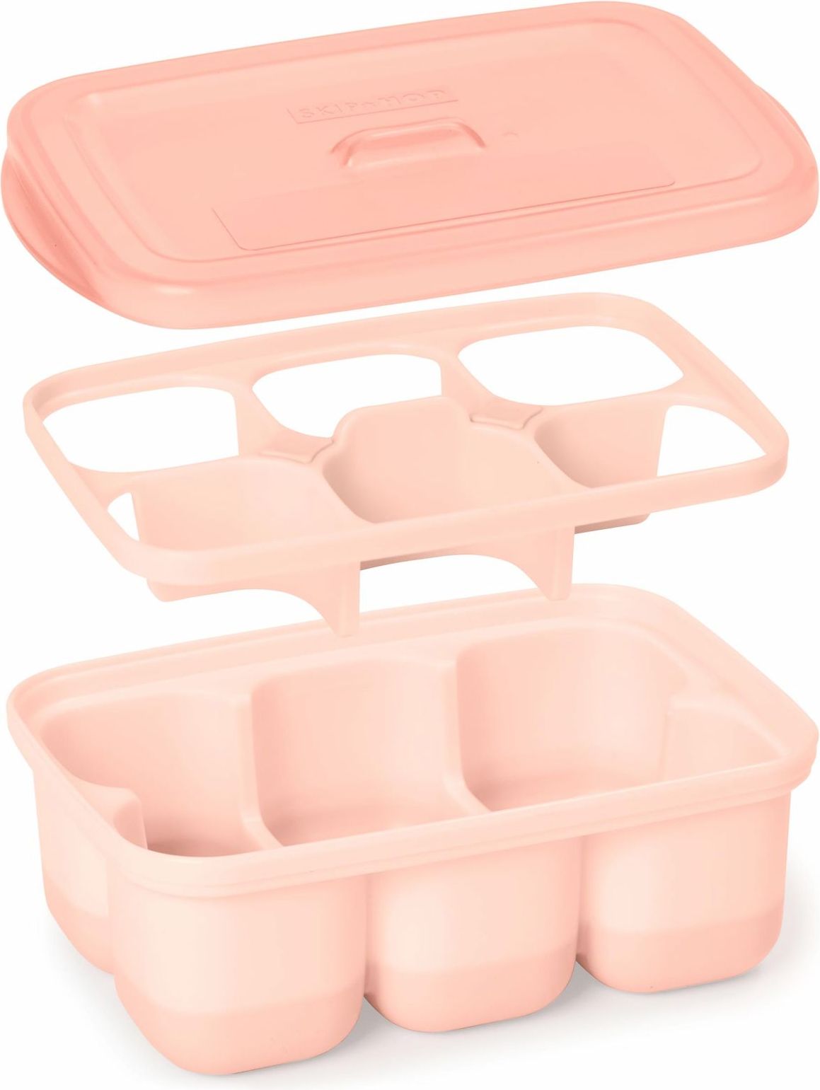 Skip Hop Nádobky na uskladnění jídla s flexibilním dnem Easy Fill Grey, Coral 12 porcí x 60ml - obrázek 2