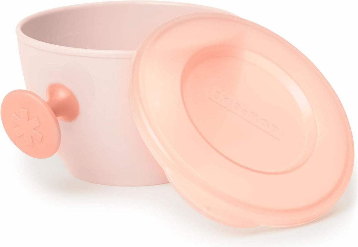 Skip Hop Misky s víkem a držákem Easy Grab Grey, Coral 2 x 240ml, 3m+ - obrázek 5