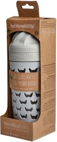 HeroEcoBottle skleněná kojenecká eko láhev 320 ml, šedá - obrázek 4