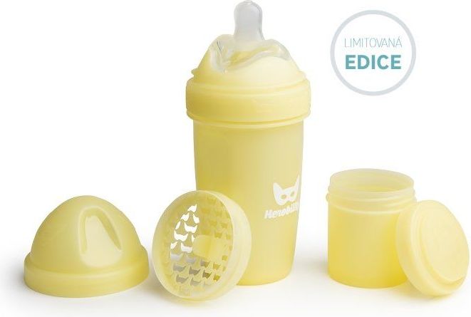 HeroEco HeroBottle Antikoliková kojenecká láhev 240 ml, žlutá - obrázek 1