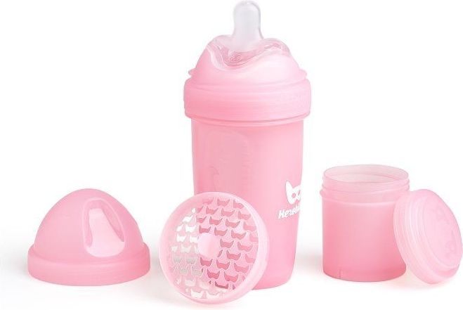 HeroEco HeroBottle Antikoliková kojenecká láhev 140ml, růžová - obrázek 1