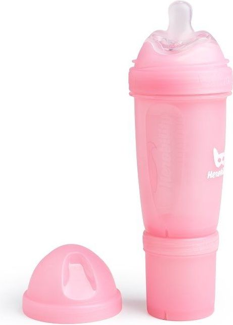 HeroEco HeroBottle Antikoliková kojenecká láhev 140ml, růžová - obrázek 2