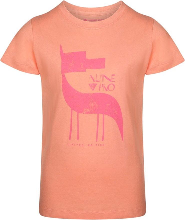 ALPINE PRO dívčí triko NEJO 2 104 - 110, oranžová - obrázek 1