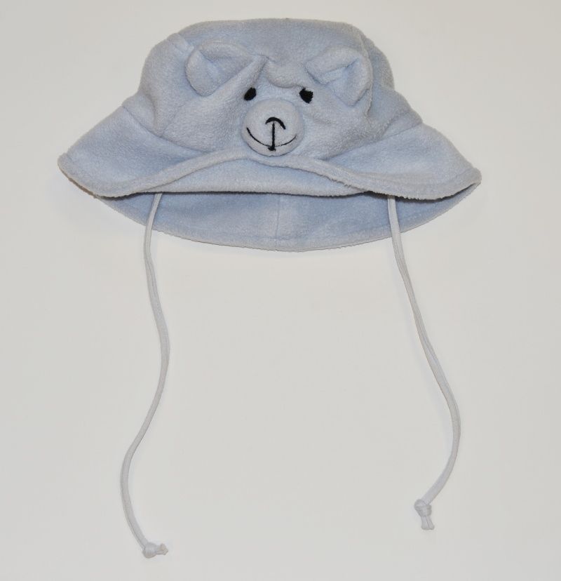 Holčičí fleece klobouček, světle modrý myška - obrázek 1