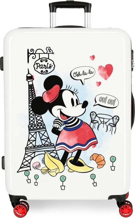 JOUMMABAGS ABS Cestovní kufr Minnie Around the World Paris Red ABS plast, objem 70 l - obrázek 1