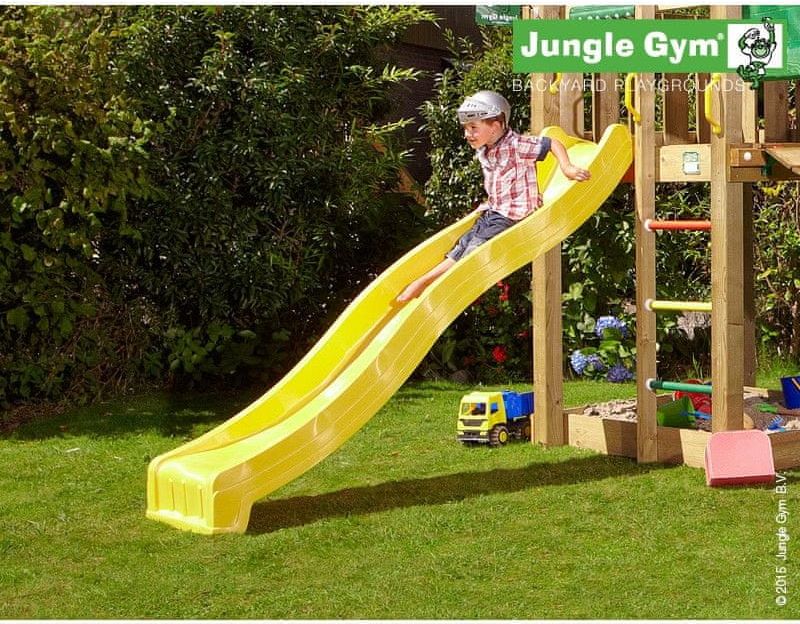 Jungle Gym Žlutá plastová skluzavka dlouhá 220 cm. - obrázek 1