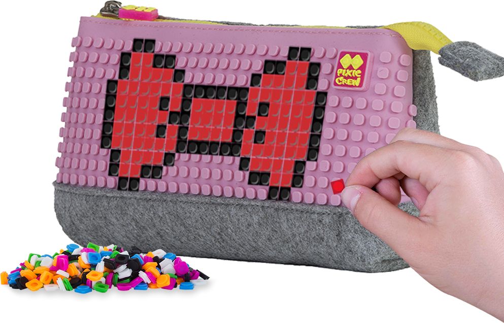 PIXIE CREW velké pouzdro ŠEDO-RŮŽOVÝ - obrázek 3