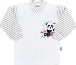 Kabátek kojenecký bavlna - PANDA bílo-šedý - vel.68 - obrázek 1