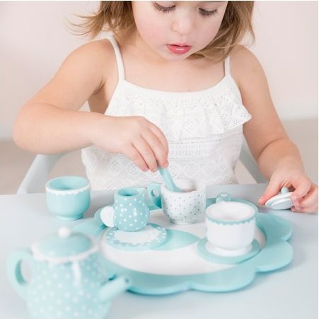 Tiamo LITTLE DUTCH Dřevěný čajový set/nádobíčko MINT - obrázek 3