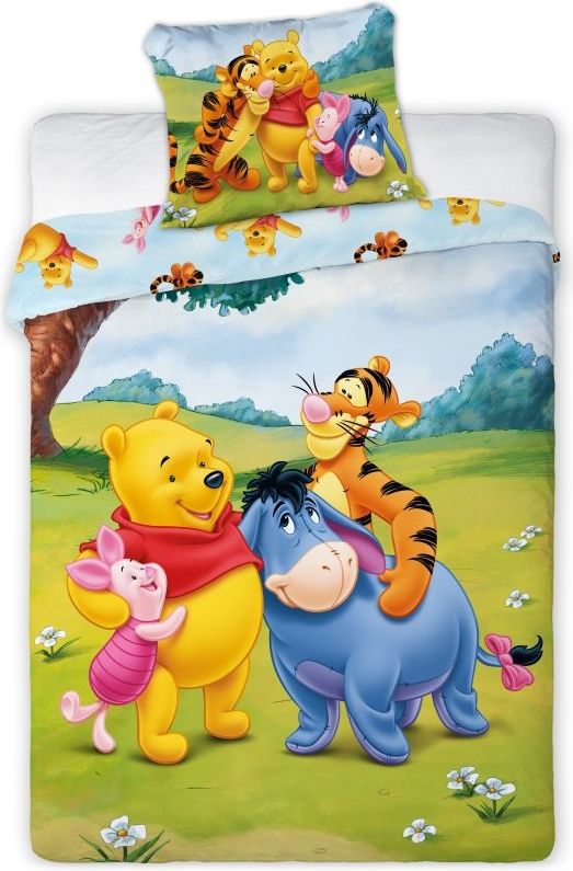 Faro · Povlečení do dětské postýlky Medvídek Pů a kamarádi - 100% bavlna - 40 x 60 cm + 100 x 135 cm - obrázek 1