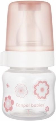 Canpol babies lahvička se širokým hrdlem New born Baby, 60ml - růžová - obrázek 1