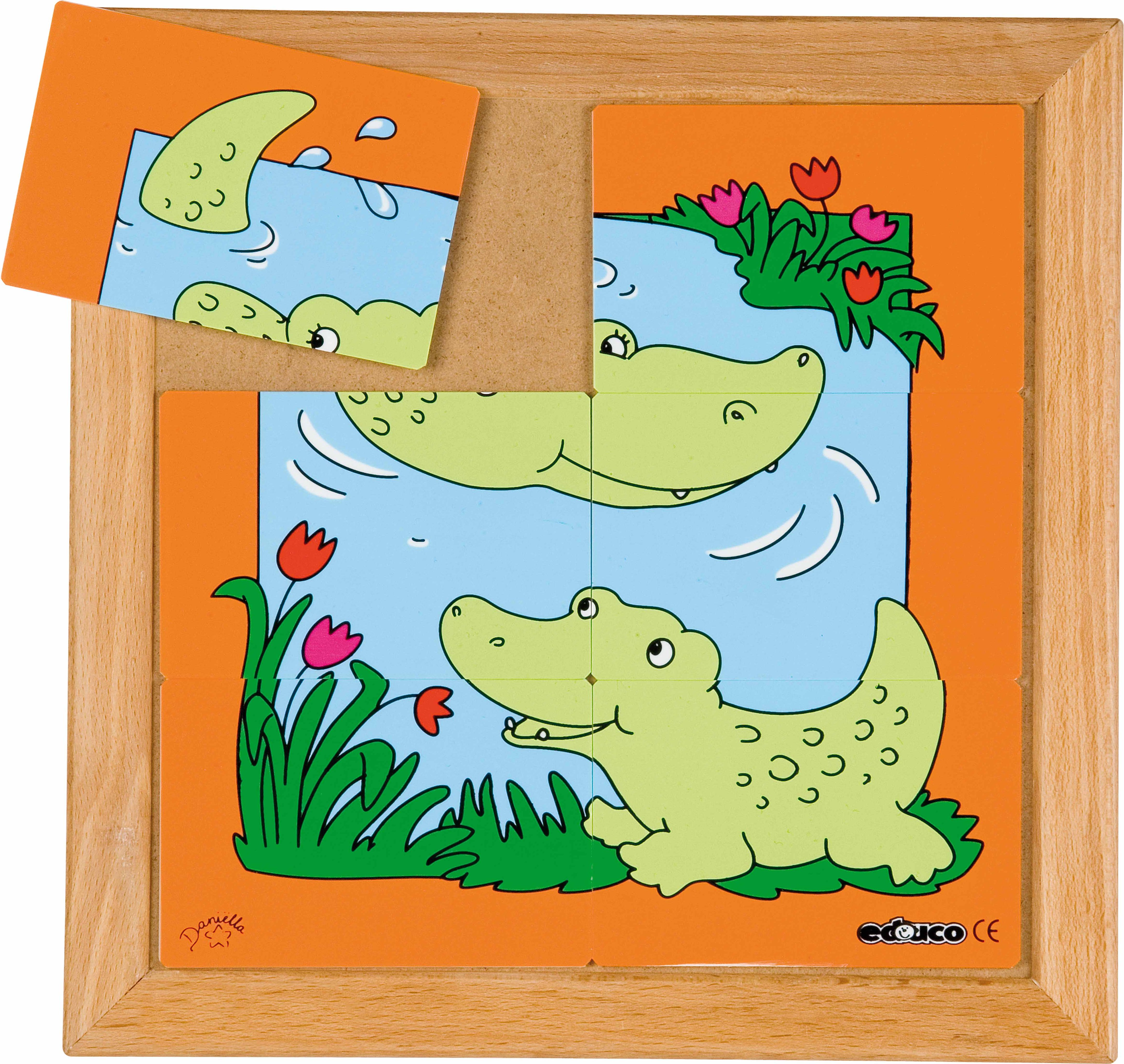 Educo E522277 Animal puzzle mother + child - crocodile - obrázek 1