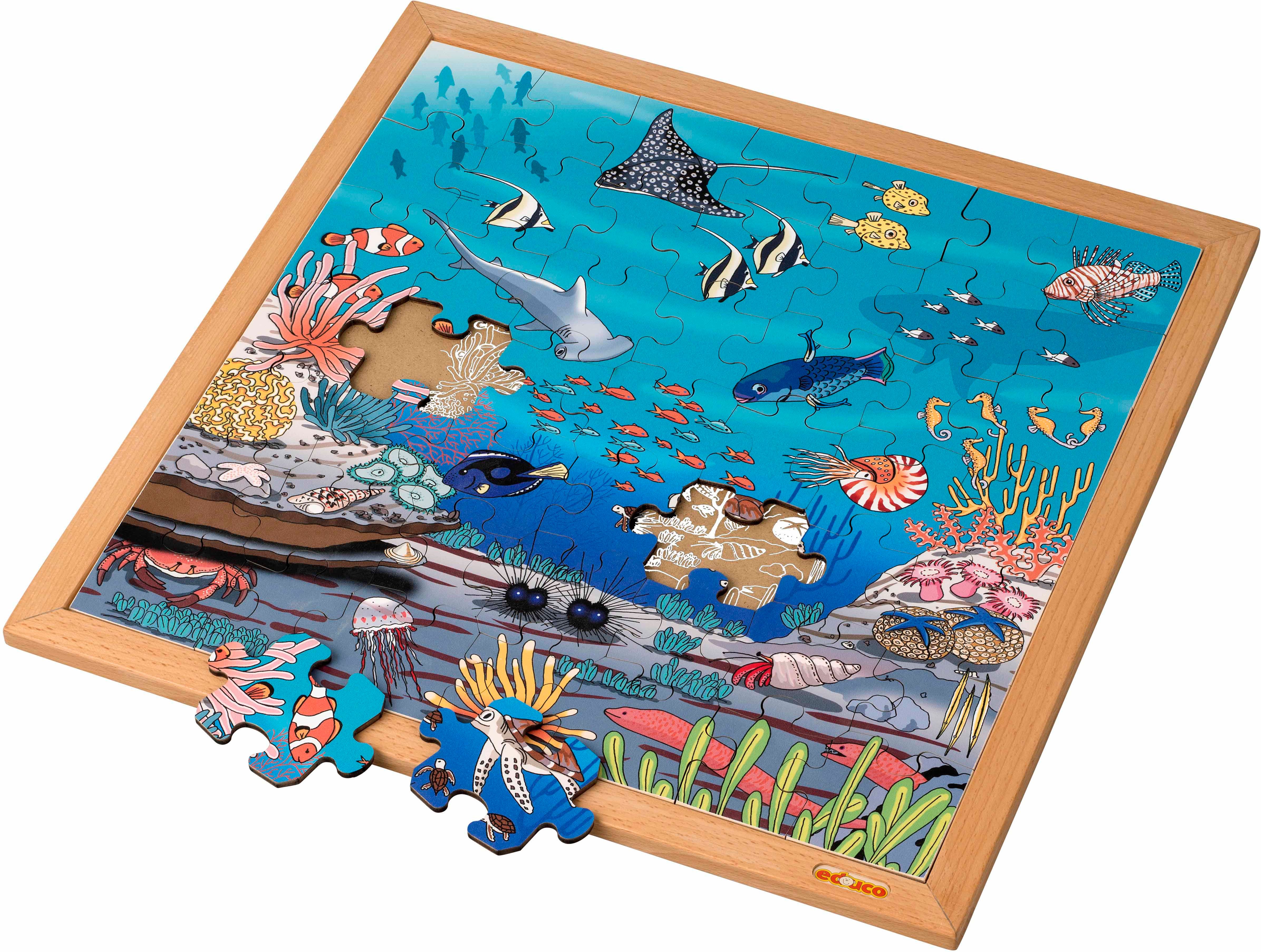 Educo 900000069 Slovní puzzle - korálový útes - Dřevěné puzzle (49 dílků) - obrázek 1