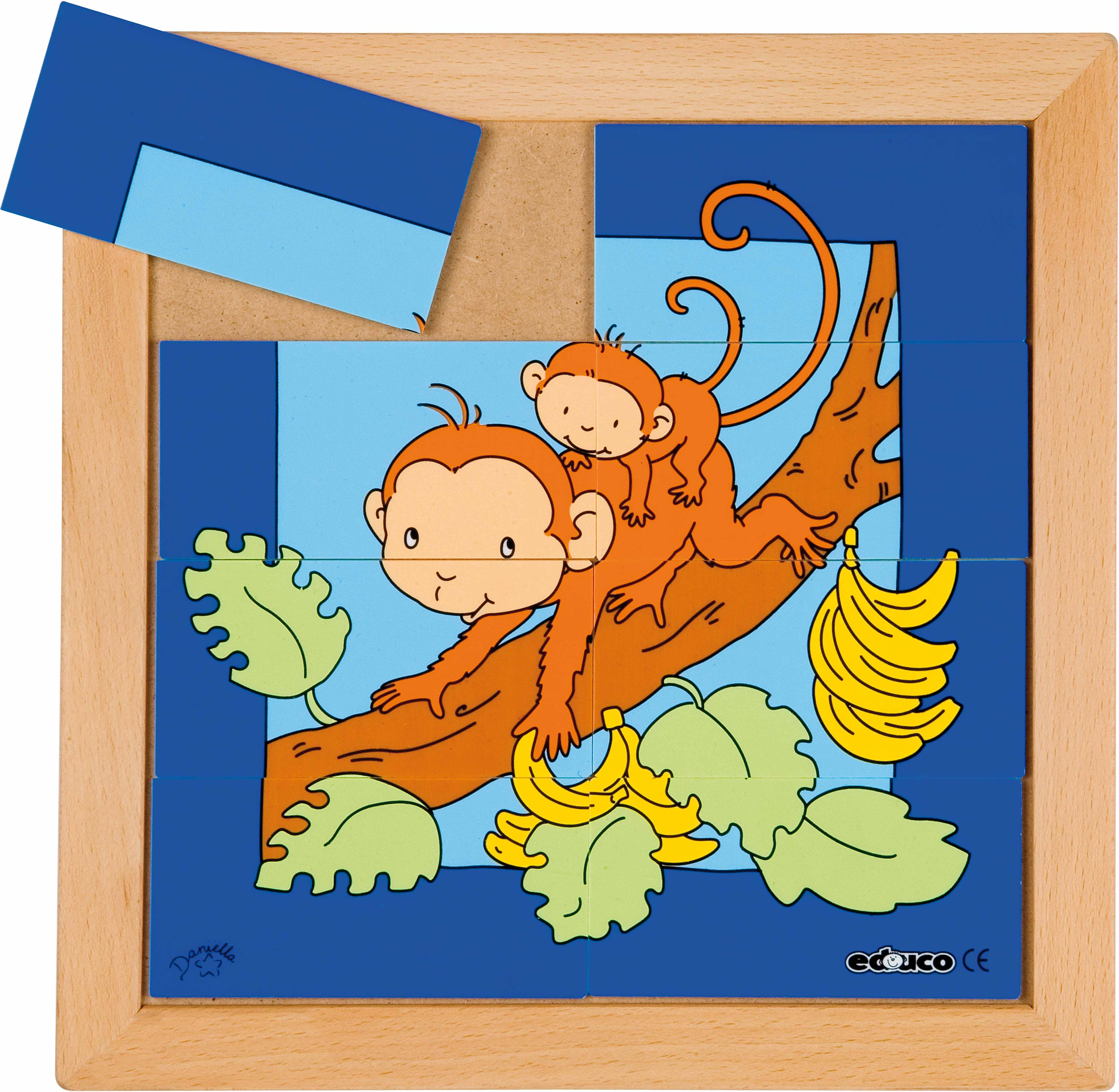 Educo E522279 Animal puzzle mother + child - monkey - obrázek 1