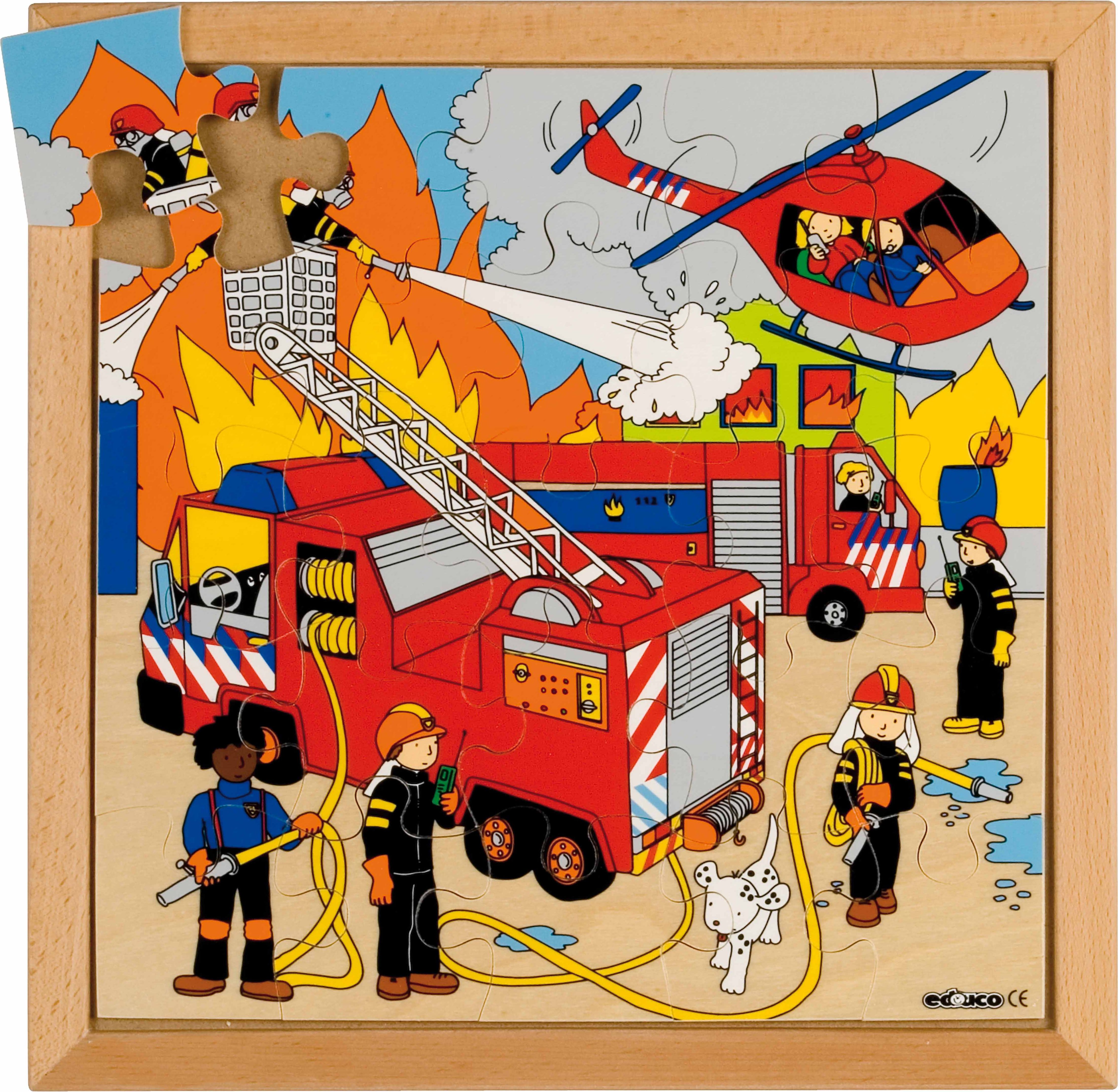 Educo E522073 Pouliční činnost puzzle - výjezd hasičů - obrázek 1