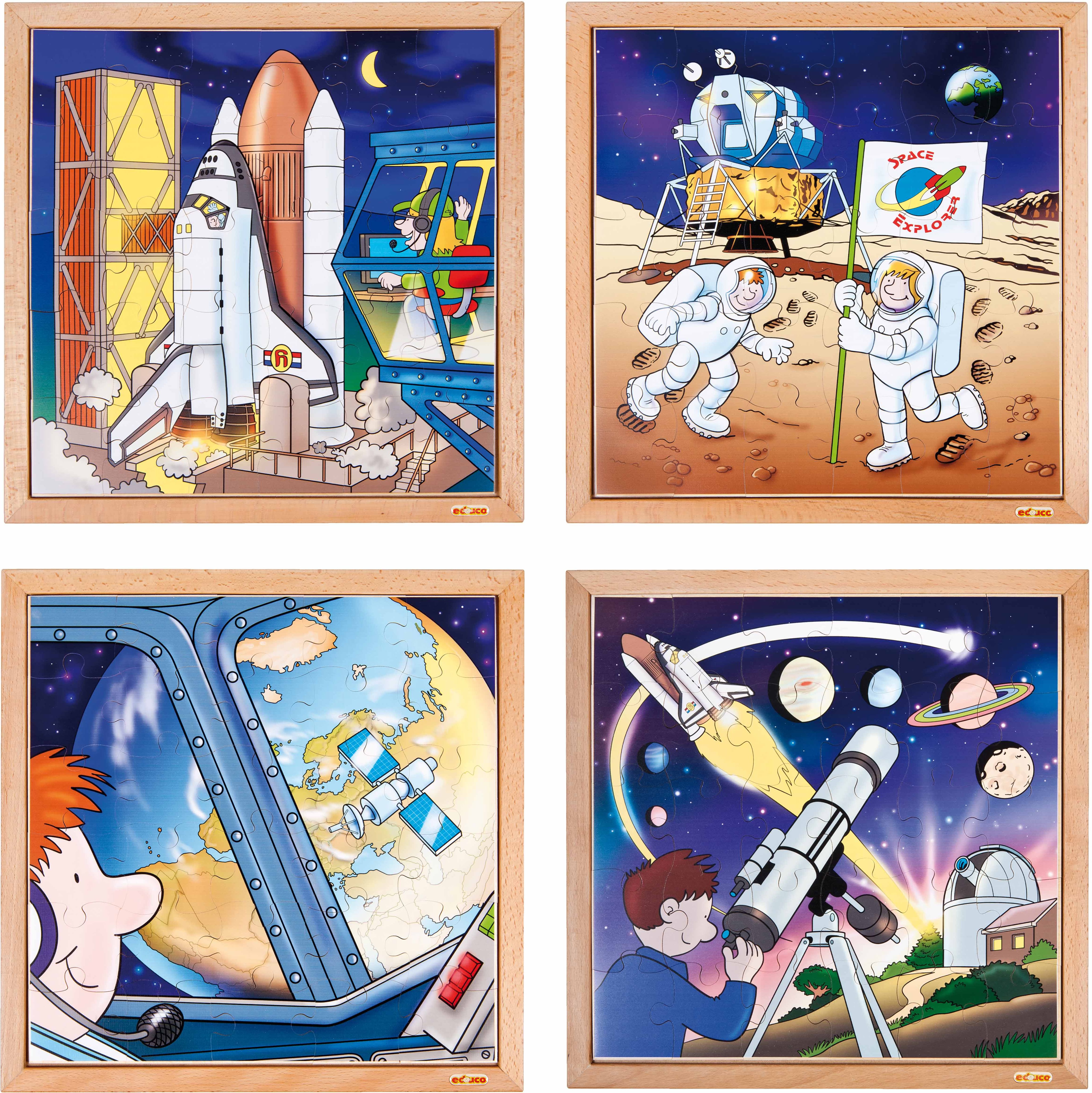 Educo E523228 Astronautics puzzles - set of 4 - obrázek 1