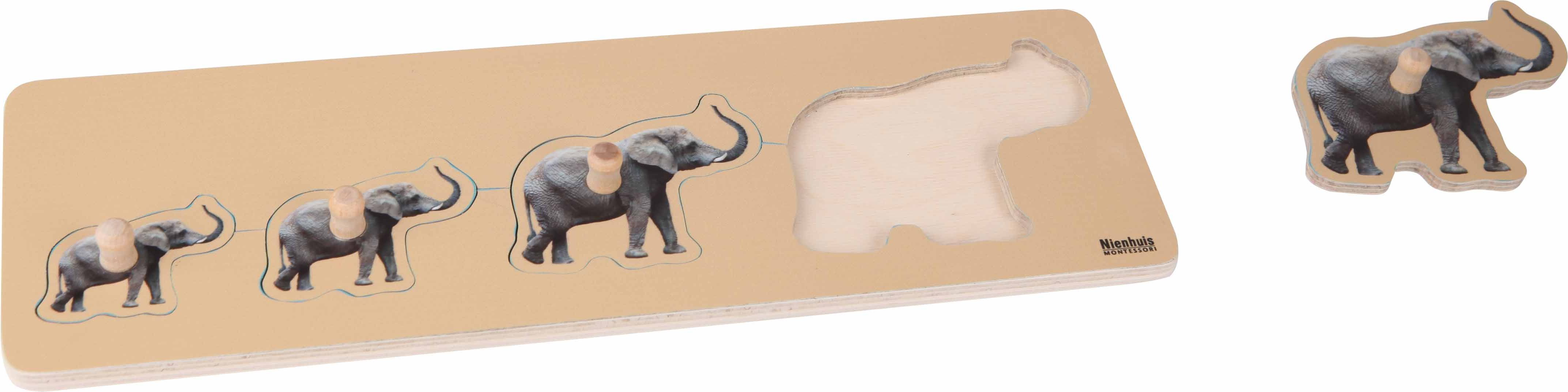 Nienhuis Montessori Toddler Puzzle: 4 Elephants - obrázek 1