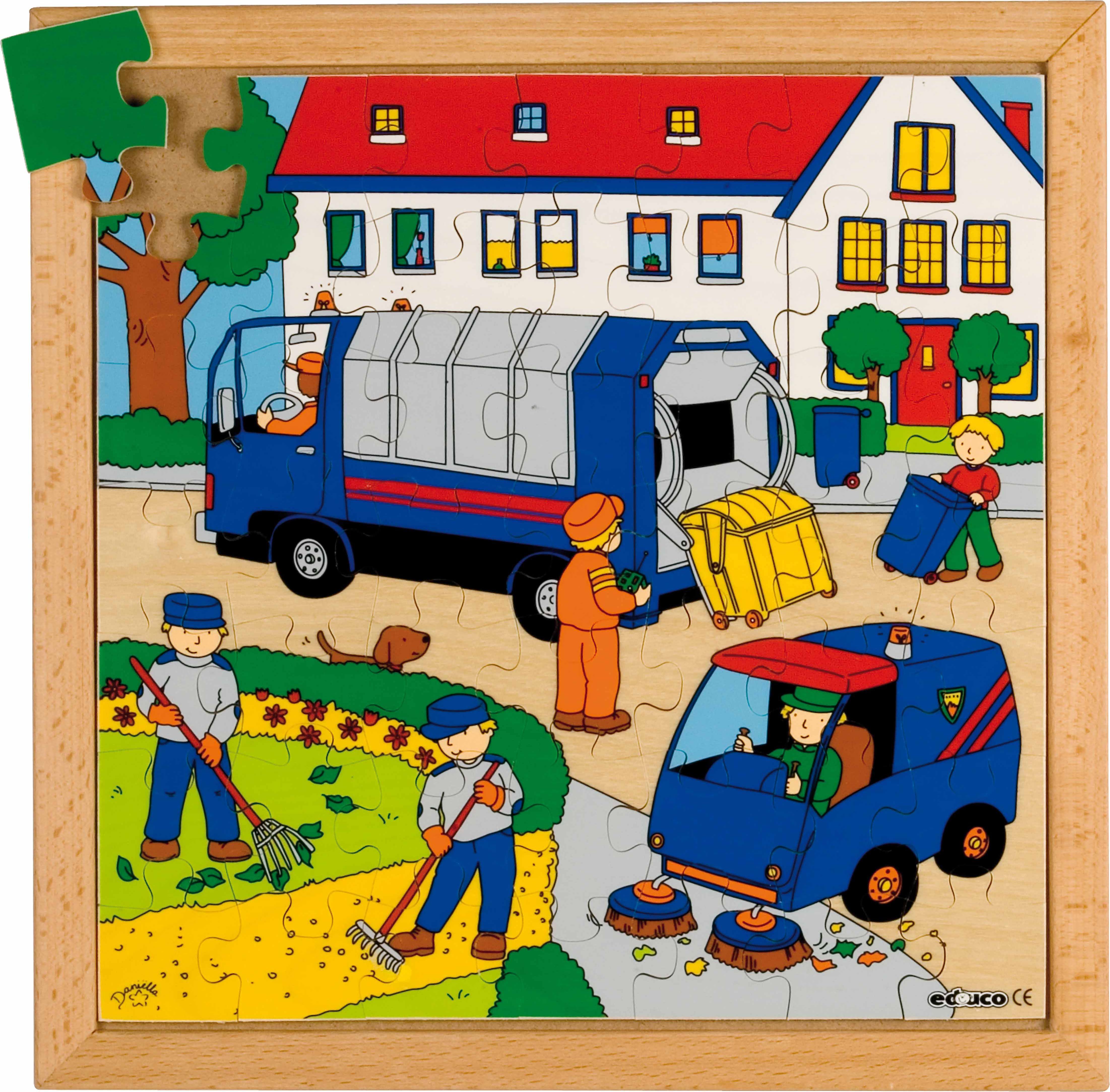 Educo E522075 Pouliční činnost puzzle - popeláři - obrázek 1