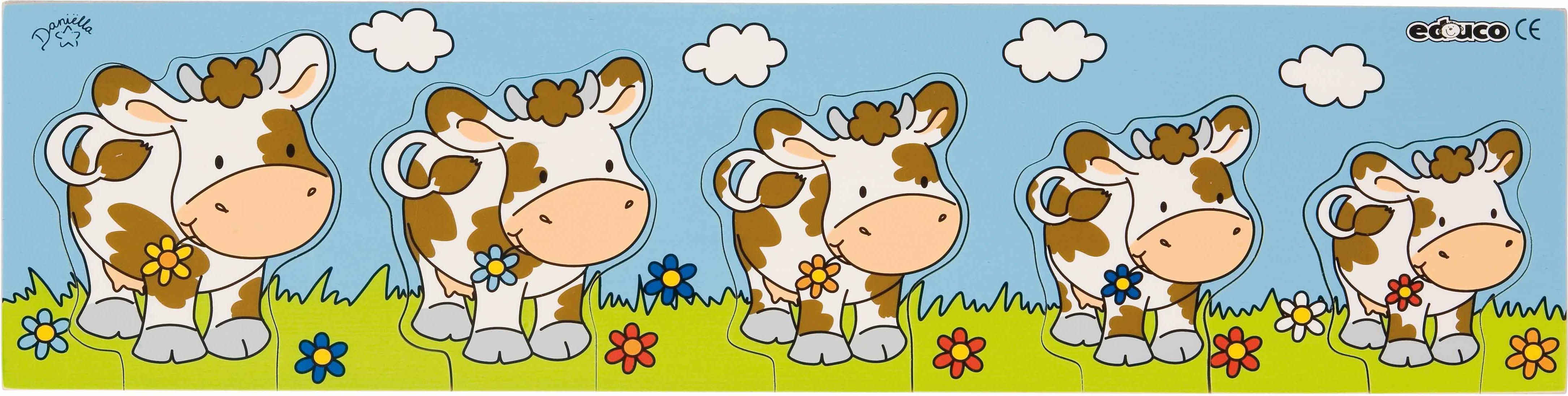 Educo E523026 Inlay board puzzles - cow - obrázek 1