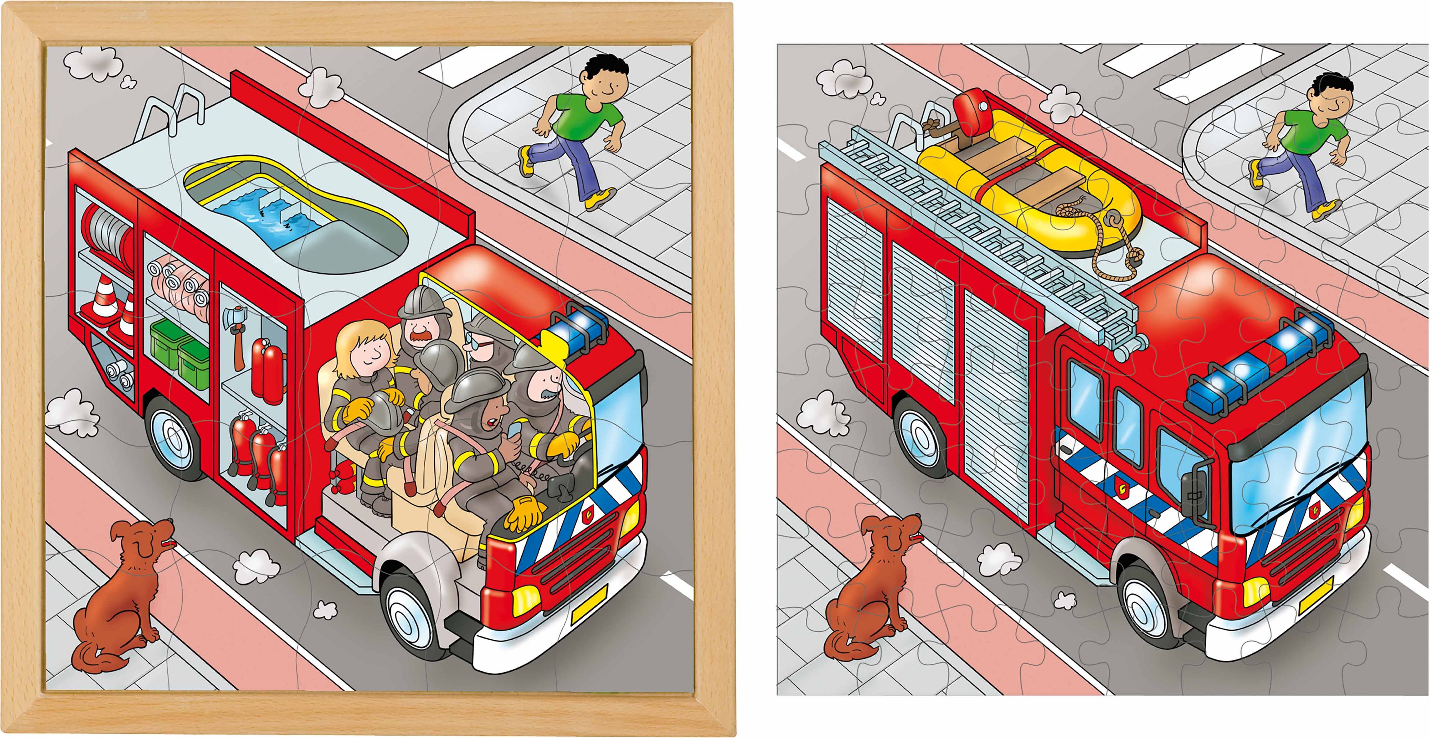 Educo E523253 Puzzle in 2 layers - fire engine - obrázek 1