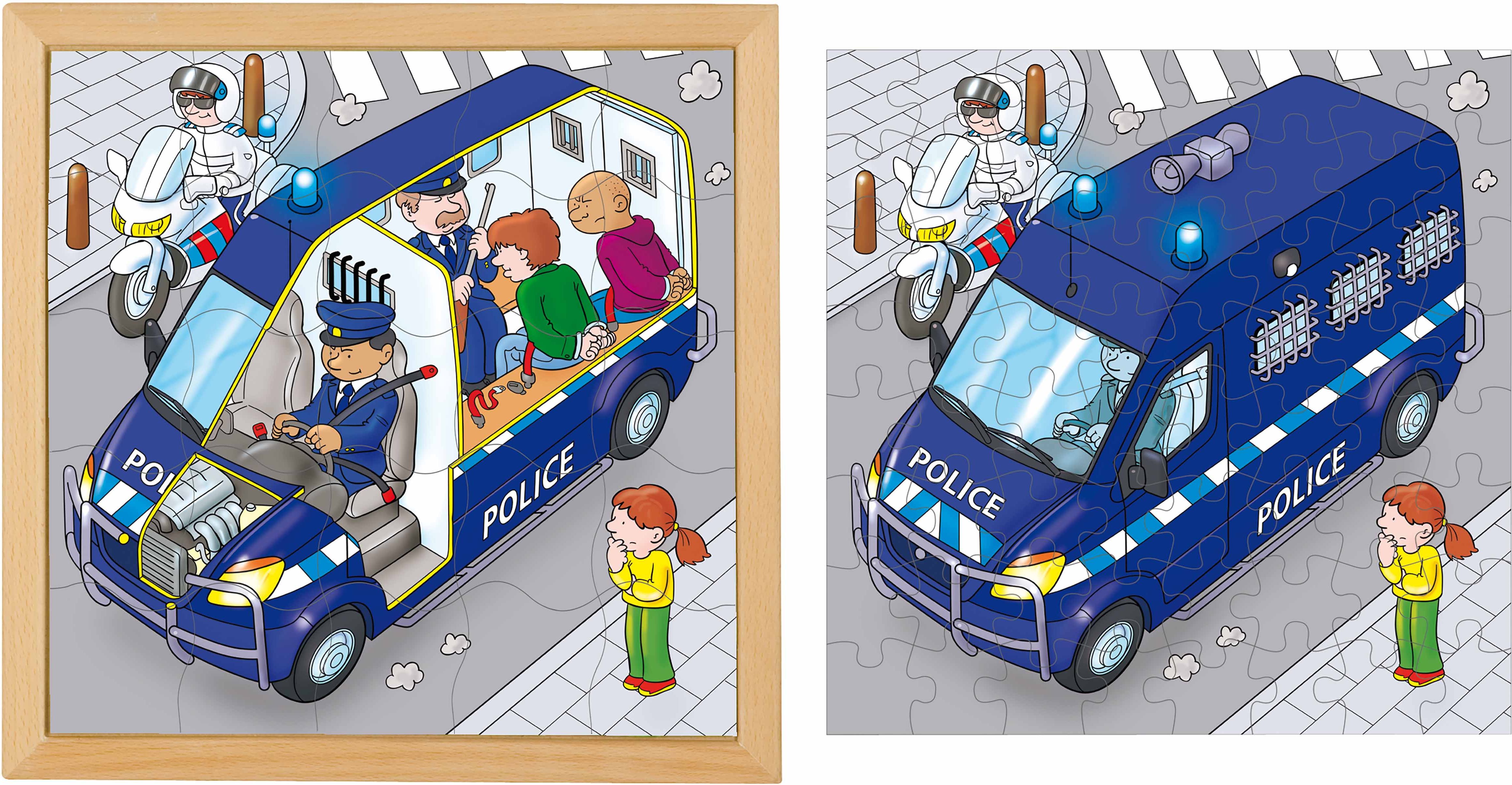 Educo E523254 Puzzle in 2 layers - police car - obrázek 1