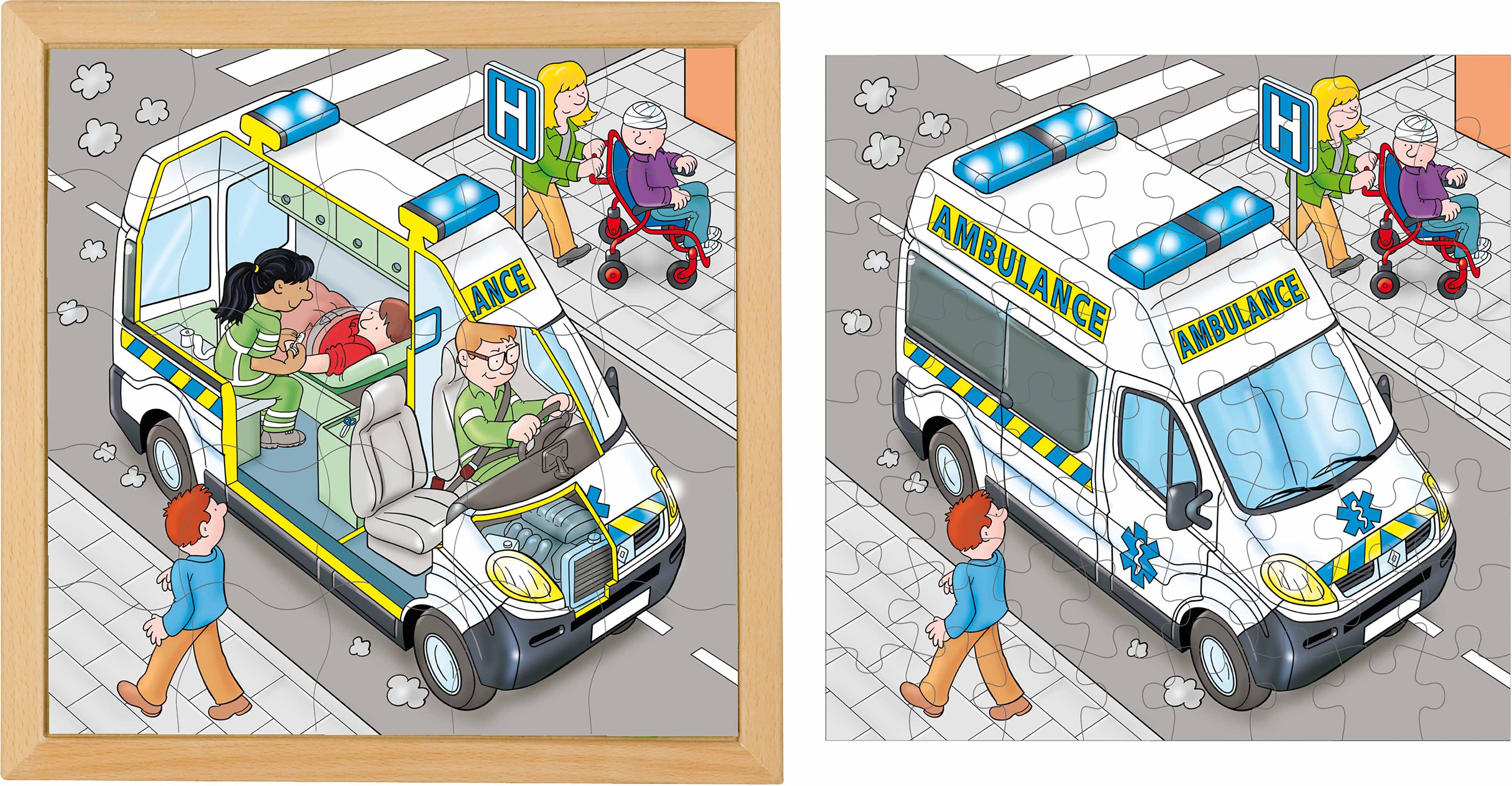 Educo E523255 Puzzle in 2 layers - ambulance - obrázek 1