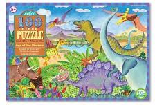 eeBoo Puzzle Věk Dinosaurů 100 dílků - obrázek 1