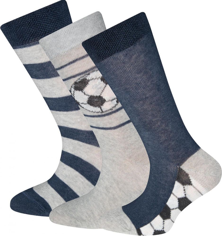 EWERS chlapecké ponožky fotbal 3páry 27 - 30 modrá - obrázek 1