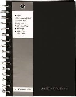 Blok "Black Range", A5, černá, linkovaný, 80 listů, spirálová vazba, PUKKA PAD - obrázek 1