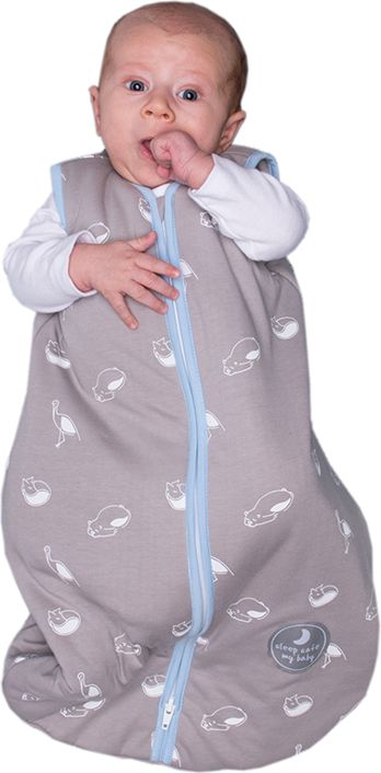 Natulino dětský spací pytel pro miminko, ANIMAL GREY / BLUE ,2vrstvý, S (0 - 6 měsíců) - obrázek 2