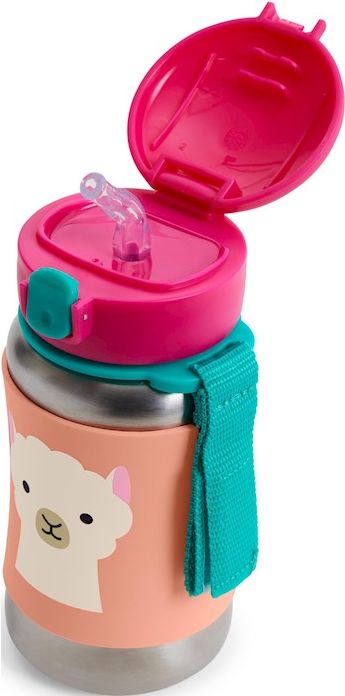 SKIP HOP Zoo Láhev s brčkem na vodu nerez Lama 12 m+ - obrázek 2