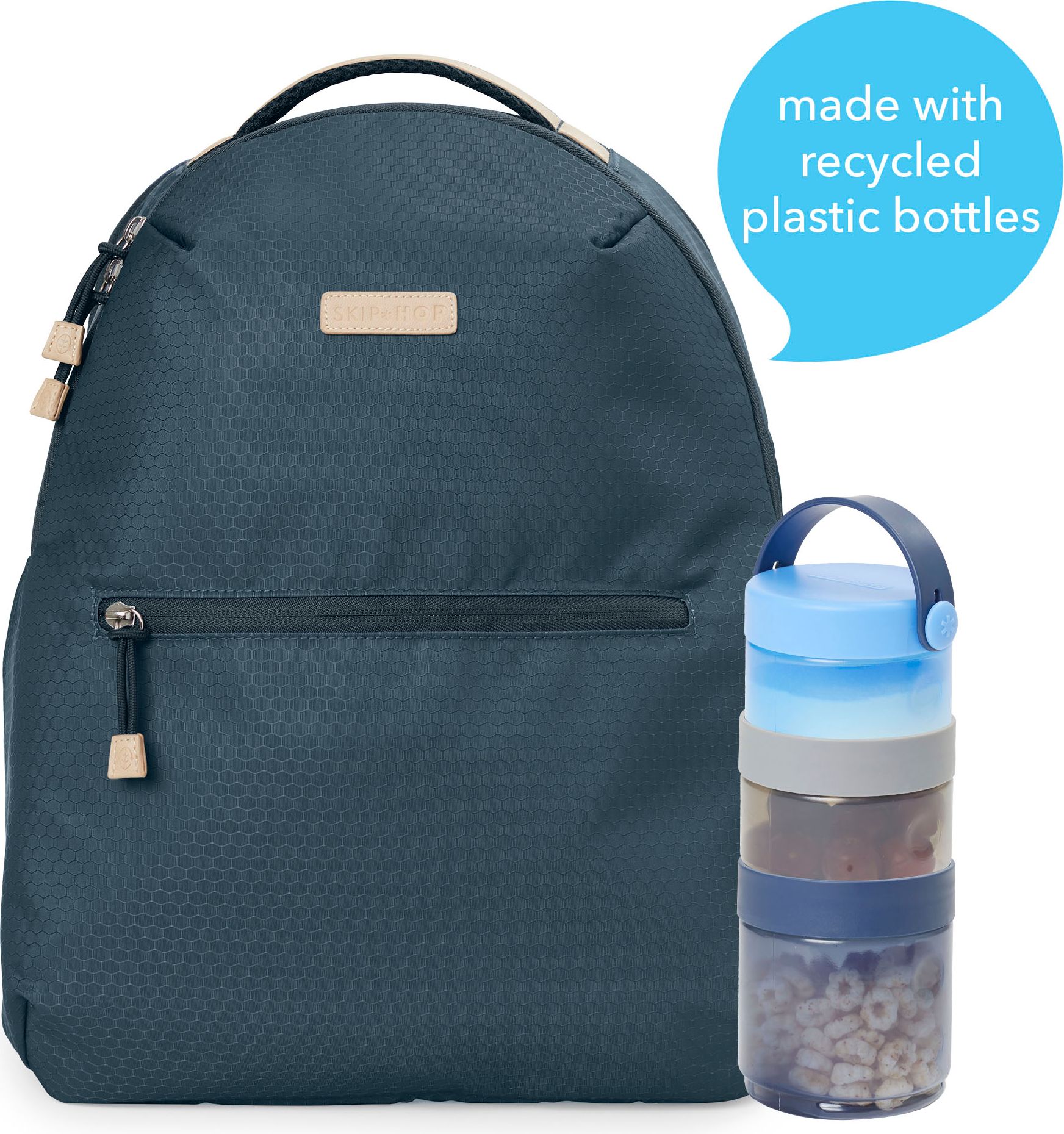 SKIP HOP Taška přebalovací / batoh Go Envi Eco-Friendly Grey Blue Hex - obrázek 1