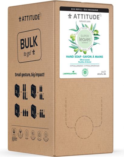 Attitude Přírodní mýdlo na ruce Super leaves s detoxikačním účinkem - olivové listy - náhradní kanystr 2 l - obrázek 1