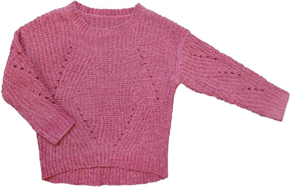 Carodel dívčí svetr pletený 110, růžová - obrázek 1