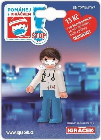 EFKO IGRÁČEK s rouškou figurka Doktor Pomáhej s Igráčkem limitovaná edice - obrázek 1