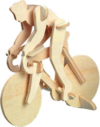 Woodcraft construction kit Woodcraft Dřevěné 3D puzzle závodní kolo s cyklistou - obrázek 1