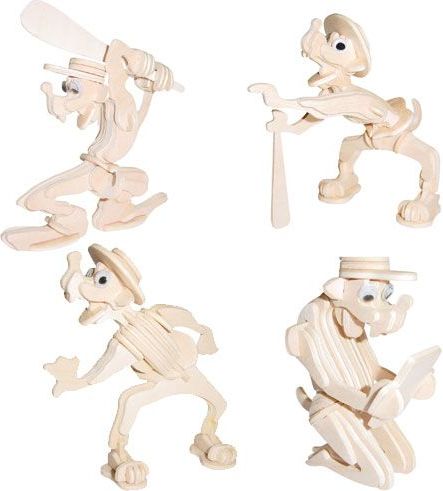 Woodcraft construction kit Woodcraft Dřevěné 3D puzzle psi - obrázek 1