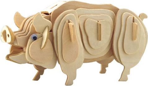 Woodcraft construction kit Woodcraft Dřevěné 3D puzzle prase - obrázek 1