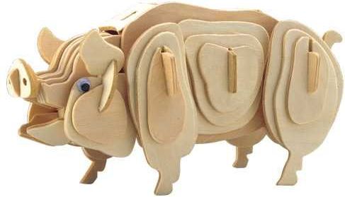 Woodcraft construction kit Woodcraft Dřevěné 3D puzzle prase - obrázek 3