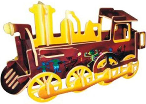Woodcraft construction kit Woodcraft Dřevěné 3D puzzle lokomotiva - obrázek 1