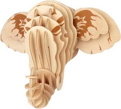 Woodcraft construction kit Woodcraft Dřevěné 3D puzzle hlava slona - obrázek 1