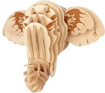 Woodcraft construction kit Woodcraft Dřevěné 3D puzzle hlava slona - obrázek 3