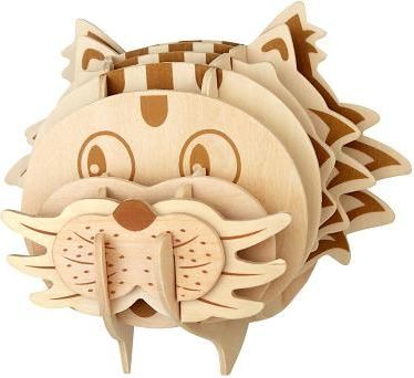 Woodcraft construction kit Woodcraft Dřevěné 3D puzzle hlava kočky - obrázek 1