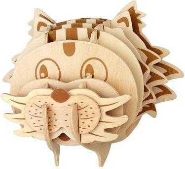 Woodcraft construction kit Woodcraft Dřevěné 3D puzzle hlava kočky - obrázek 3