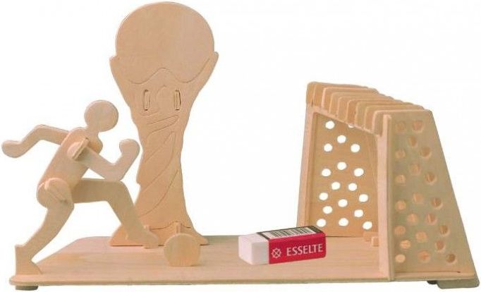 Woodcraft construction kit Woodcraft Dřevěné 3D puzzle stojánek na tužky fotbal - obrázek 1