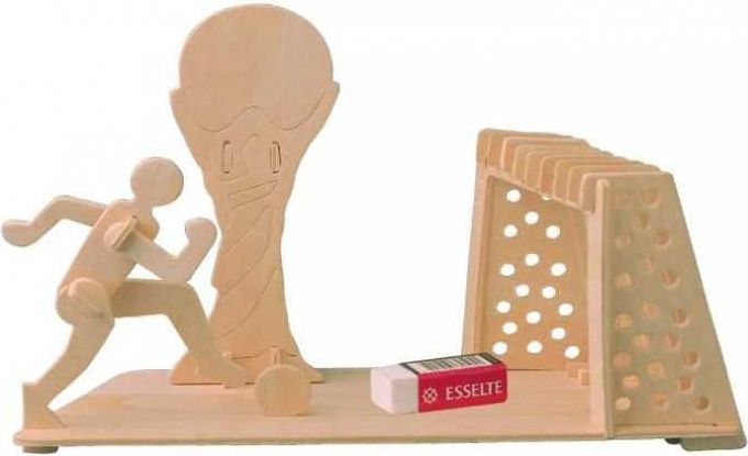Woodcraft construction kit Woodcraft Dřevěné 3D puzzle stojánek na tužky fotbal - obrázek 2
