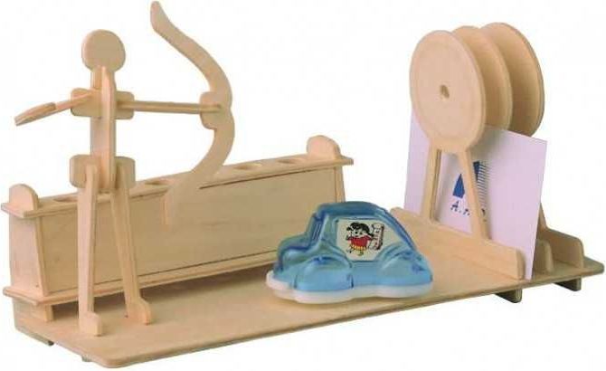 Woodcraft construction kit Woodcraft Dřevěné 3D puzzle stojánek na tužky lukostřelba - obrázek 3
