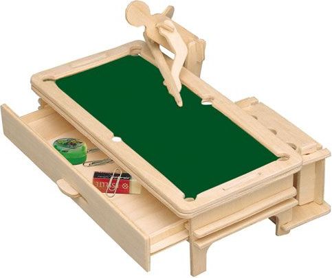 Woodcraft construction kit Woodcraft Dřevěné 3D puzzle stojánek na tužky kulečník - obrázek 1