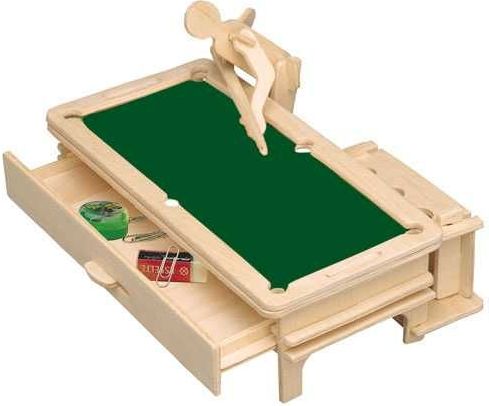 Woodcraft construction kit Woodcraft Dřevěné 3D puzzle stojánek na tužky kulečník - obrázek 2